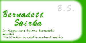 bernadett spirka business card
